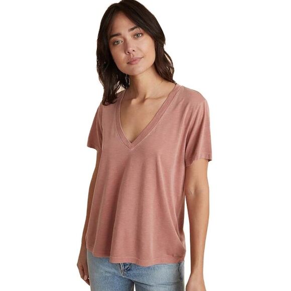 Marine Layer Boyfriend V-Neck Pink Top Size X-Small NWOT - Picture 1 of 7